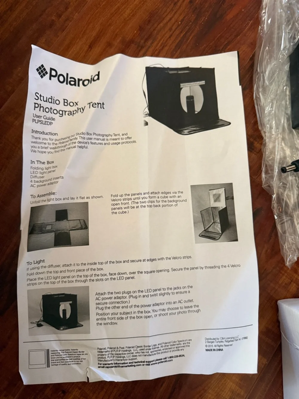 Polaroid Studio Box Photography Tent with Bright White LED Light Panel NEW